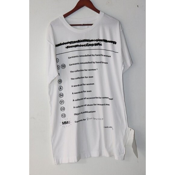 MM6 Maison Margiela Women's/Unisex Small White Oversize Tag & Flyer T-Shirt $925 - Picture 3 of 11